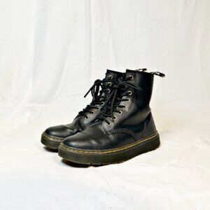 Dr Martens Black Leather Zavala Lace Up Booties Combat Ankle Boots~M-7/W-8~